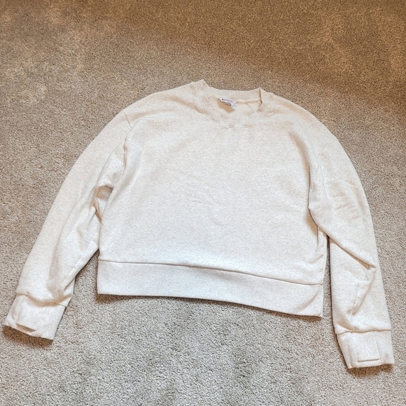 Athleta Grey Pullover Crew Sweatshirt Size Large - Picture 2 of 7